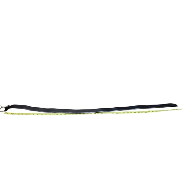 Men’s Black Leather Belt Battistoni Roma Italy Classic Dress Accessory Silver 44 - Picture 7 of 10